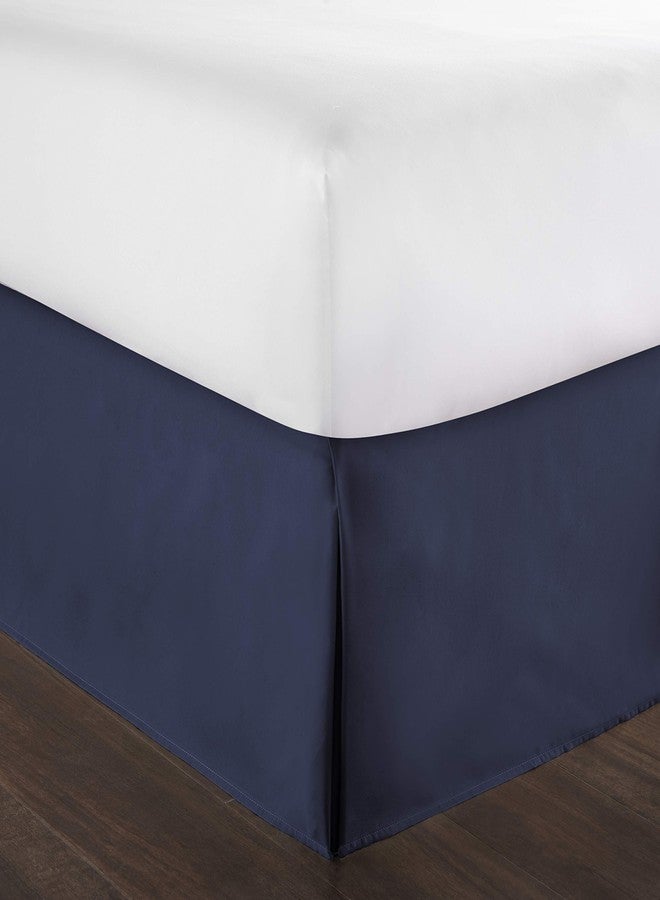 KBC linen 800 Thread Count 100% Pure Cotton Luxury Box Pleated Bed Skirt Twin Size with 16 Inch Drop Length Navy Blue - Image 3